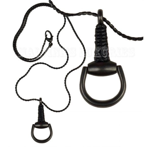 GUCCI NECKLACE HORSEBIT PENDANT .925 STERLING SILVER LEATHER WRAP - Picture 1 of 7